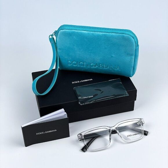 NEW D&G DG5102 3133 Crystal Black Rectangle Men Eyeglasses - Picture 11 of 12